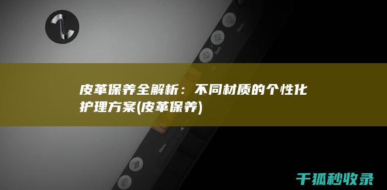 皮革保养全解析：不同材质的个性化护理方案 (皮革 保养)
