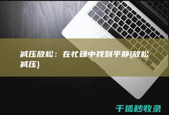 减压放松：在忙碌中找到平静 (放松 减压)