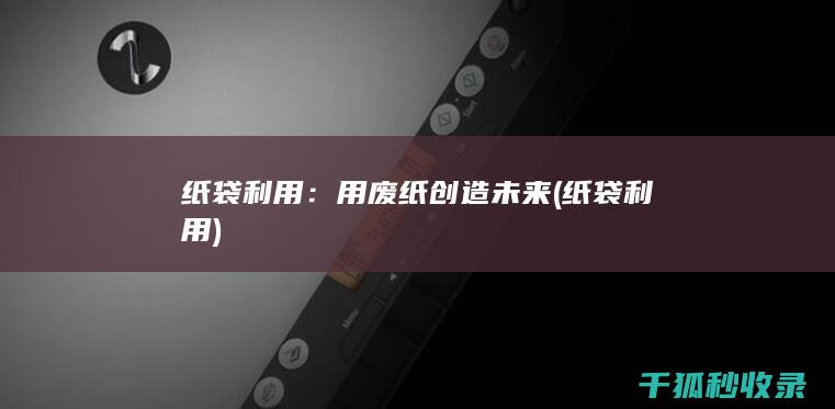 纸袋利用：用废纸创造未来 (纸袋 利用)
