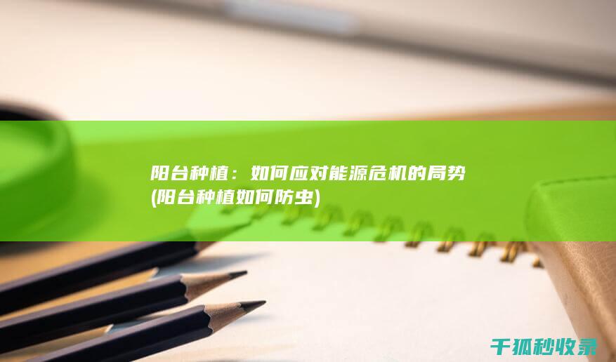 阳台种植：如何应对能源危机的局势 (阳台种植如何防虫)