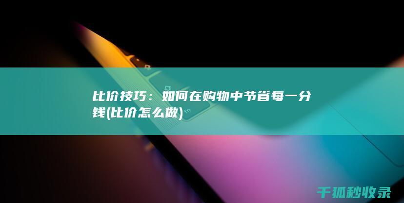 比价技巧：如何在购物中节省每一分钱 (比价怎么做)