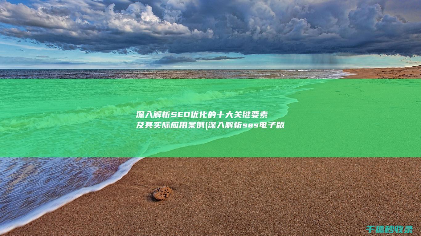 深入解析SEO优化的十大关键要素及其实际应用案例 (深入解析sas电子版)