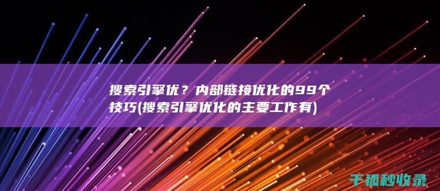 搜索引擎优？内部链接优化的99个技巧 (搜索引擎优化的主要工作有)