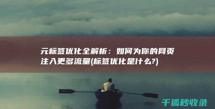 元标签优化全解析：如何为你的网页注入更多流量 (标签优化是什么?)