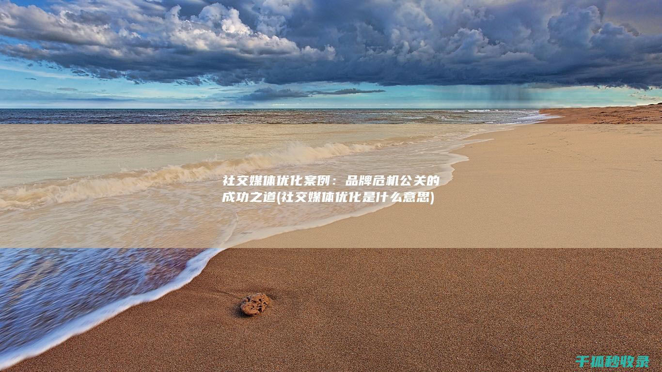 社交媒体优化案例：品牌危机公关的成功之道 (社交媒体优化是什么意思)