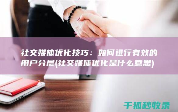 社交媒体优化技巧：如何进行有效的用户分层 (社交媒体优化是什么意思)