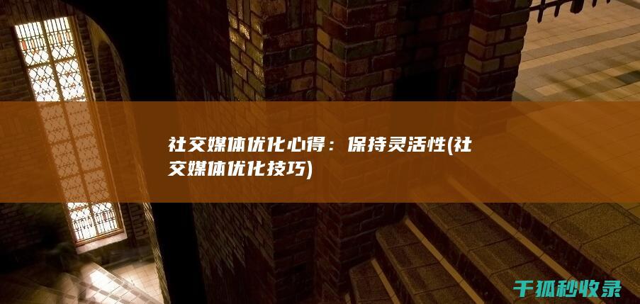 社交媒体优化心得：保持灵活性 (社交媒体优化技巧)