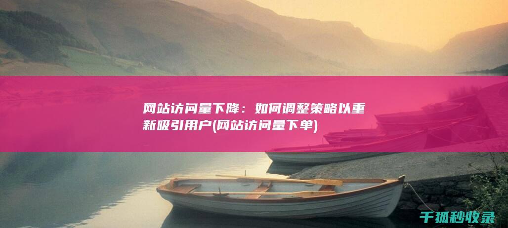 网站访问量下降：如何调整策略以重新吸引用户 (网站访问量下单)